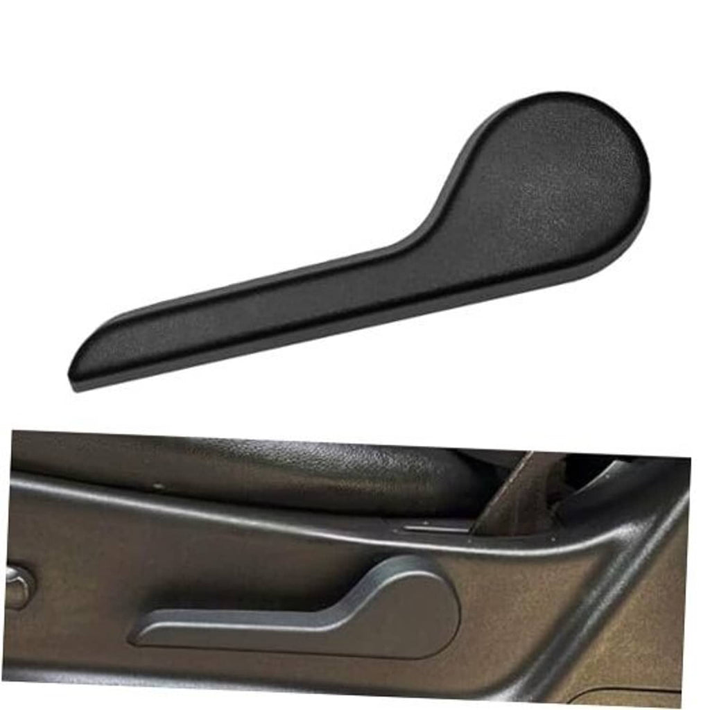 Black seat recliner handle lever with curved grip, left-side style
