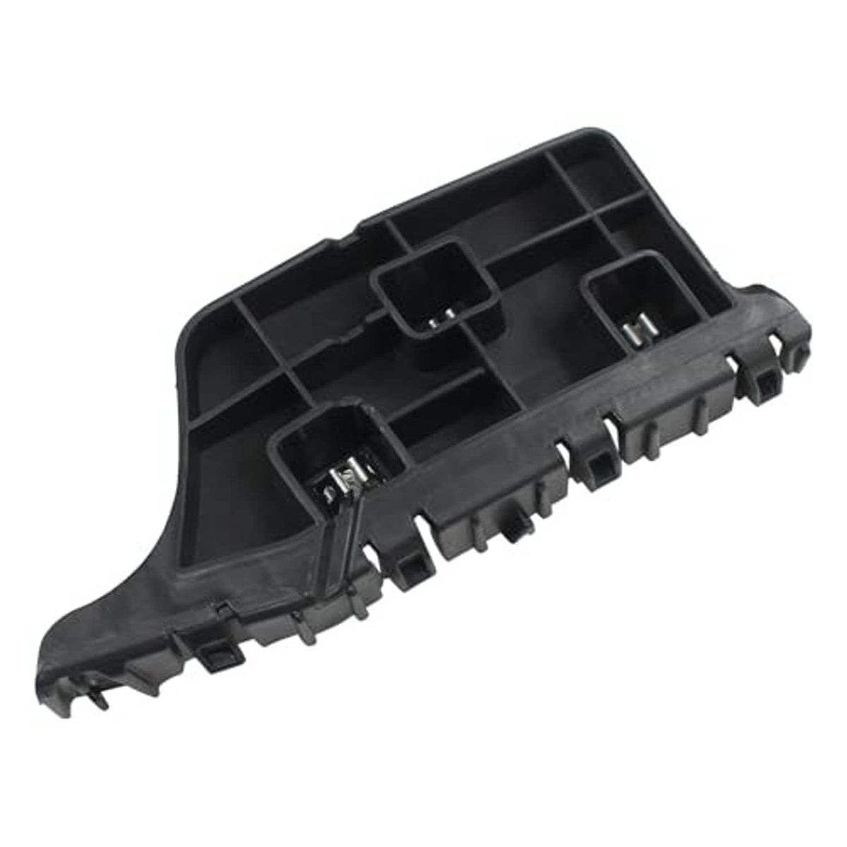 Single front bumper bracket retainer mount, black plastic base with mounting teeth
