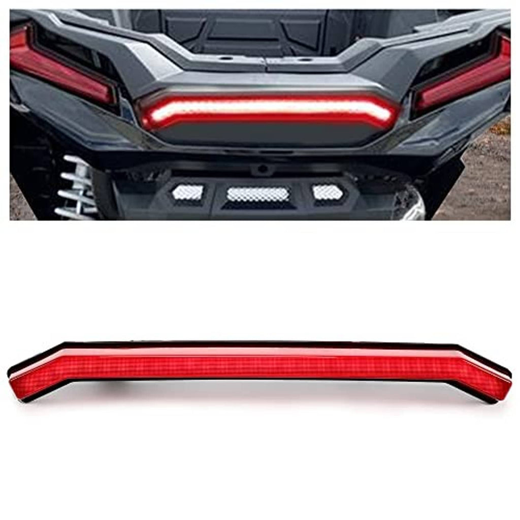 Center tail light bar replacement with red LED strip and red lens