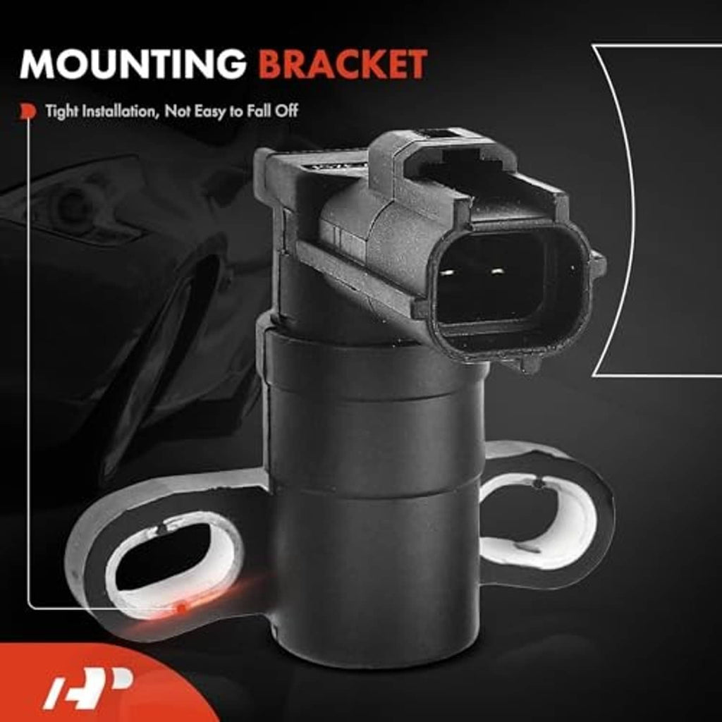 Crankshaft position sensor with electrical plug and mounting bracket, dark housing