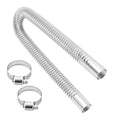 Flexible stainless steel exhaust hose with two spring clamps, 1 inch diameter