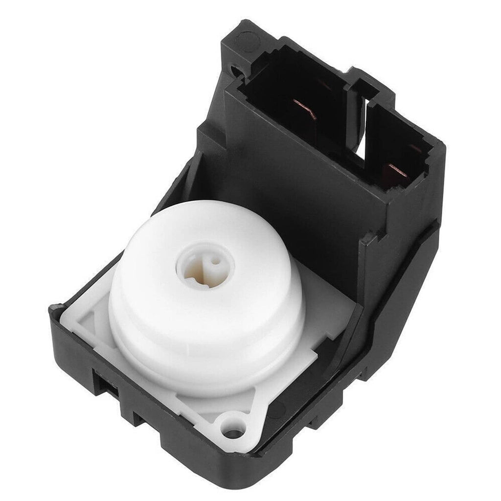 Ignition switch module close top view with white actuator and terminal housings