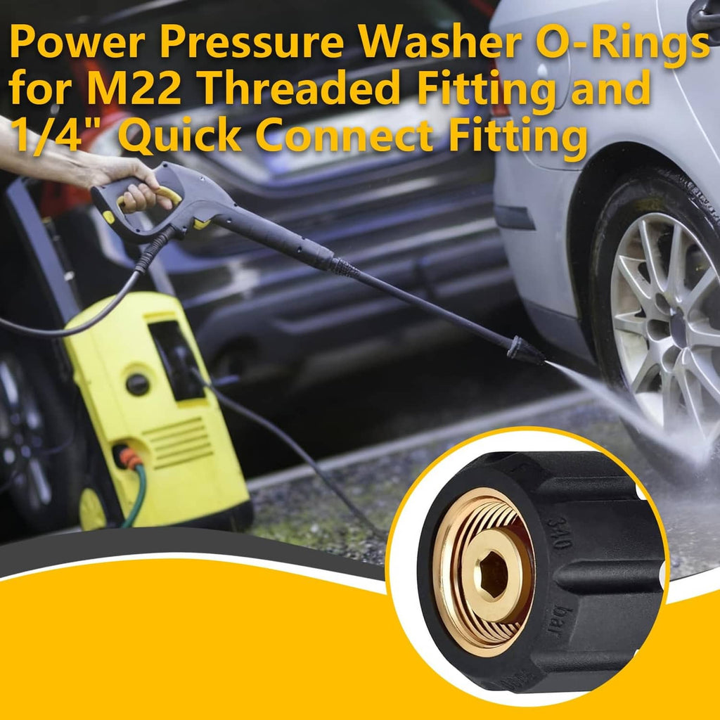 Pressure washer O-ring gasket for M22 threaded fitting and 1/4 quick-connect