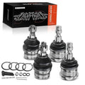 Set of four ball joints with black dust boots and polished metal studs