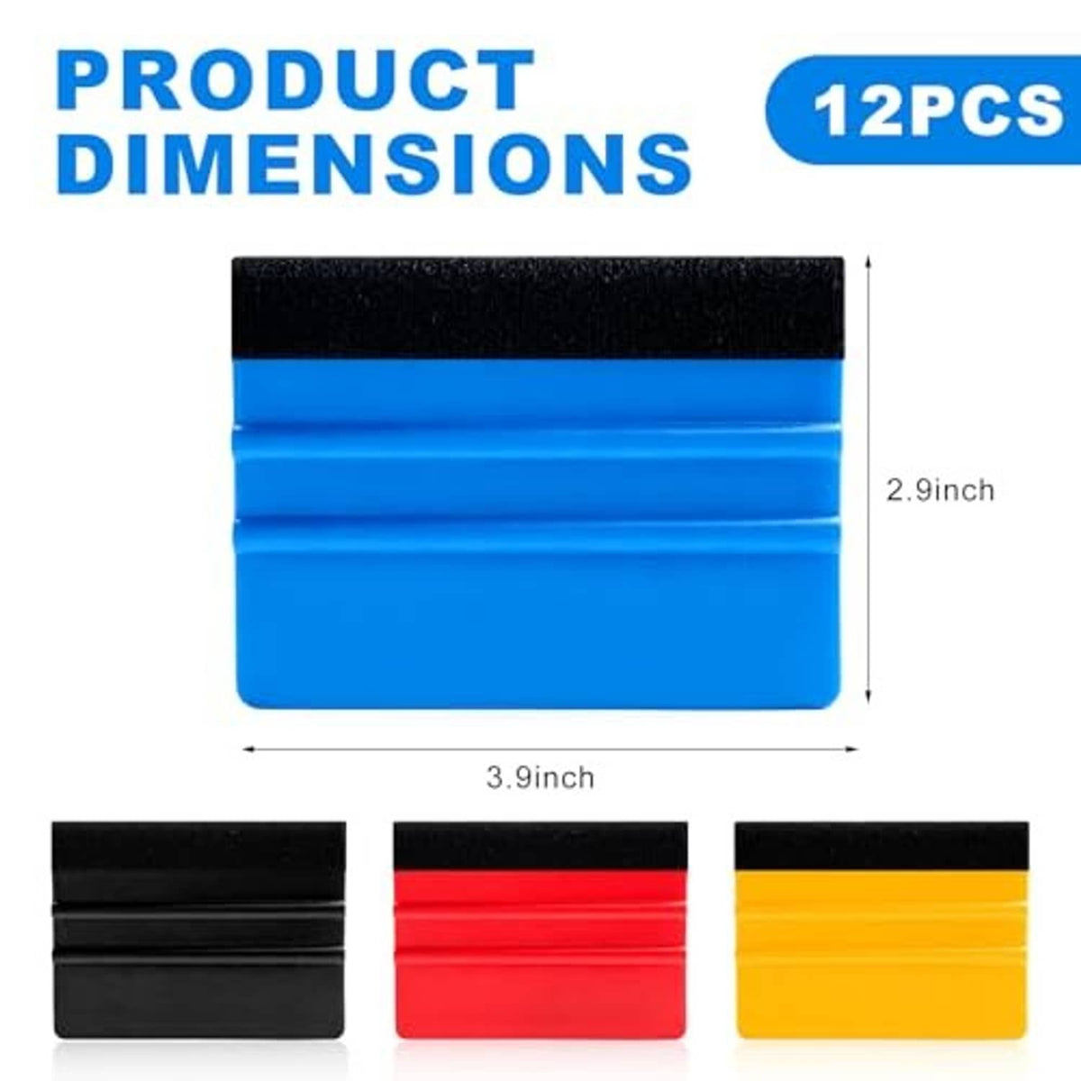 Single 4-inch blue plastic felt-edge squeegee with black felt scraping edge