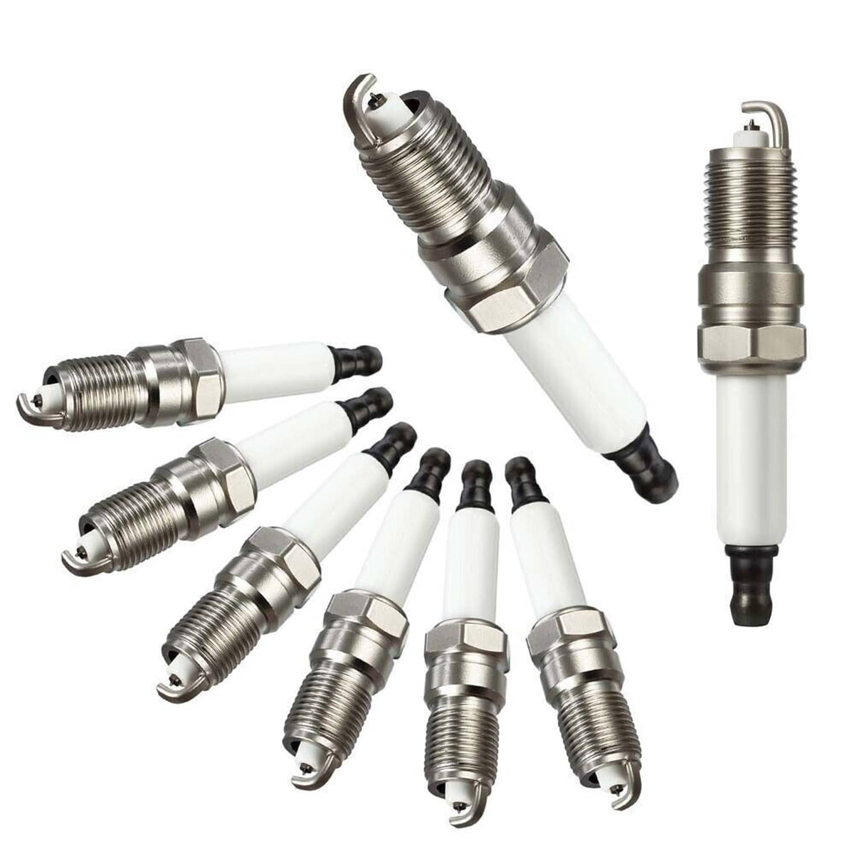 Ignition coil and spark plug set with multiple coil packs and spark plugs