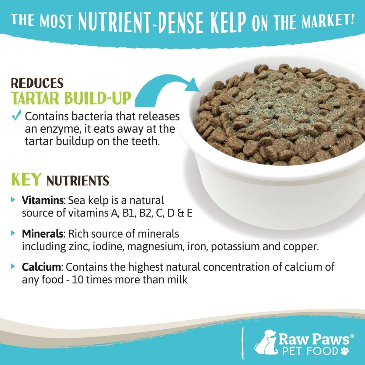 Organic sea kelp supplement pellets in white bowl, close-up