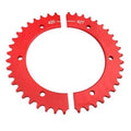 Red 420 chain 42T aluminum split sprocket with mounting holes and teeth