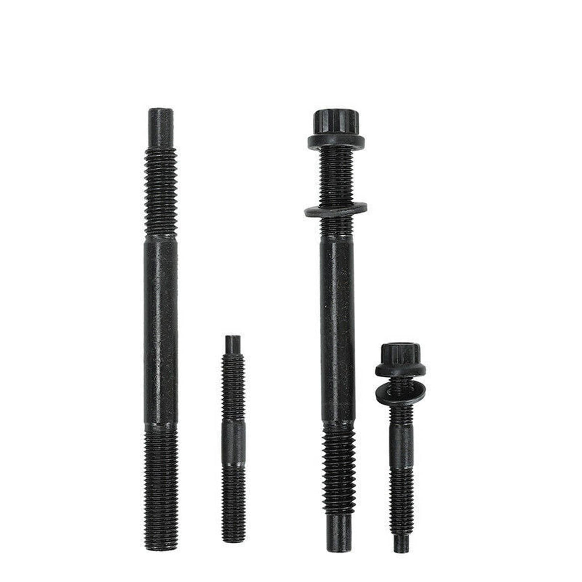 Black head stud bolts in multiple lengths, shown as individual parts