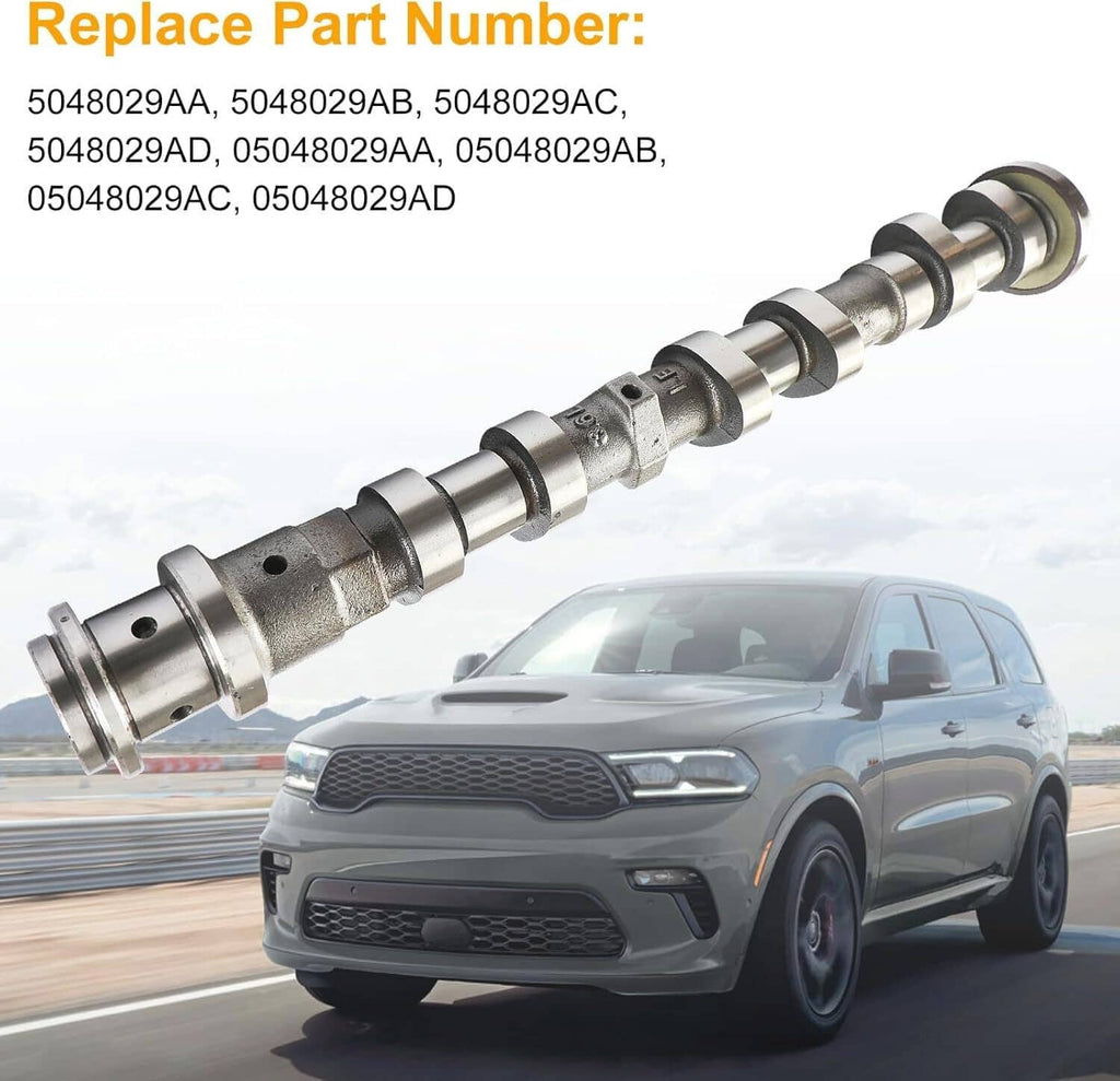 Left exhaust camshaft with multi-lobe shaft and circular end bearing