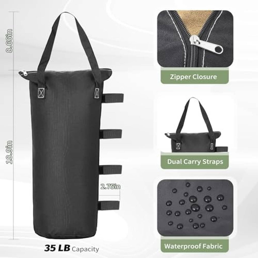 Black waterproof carry bag for canopy top with zipper and dual carry straps