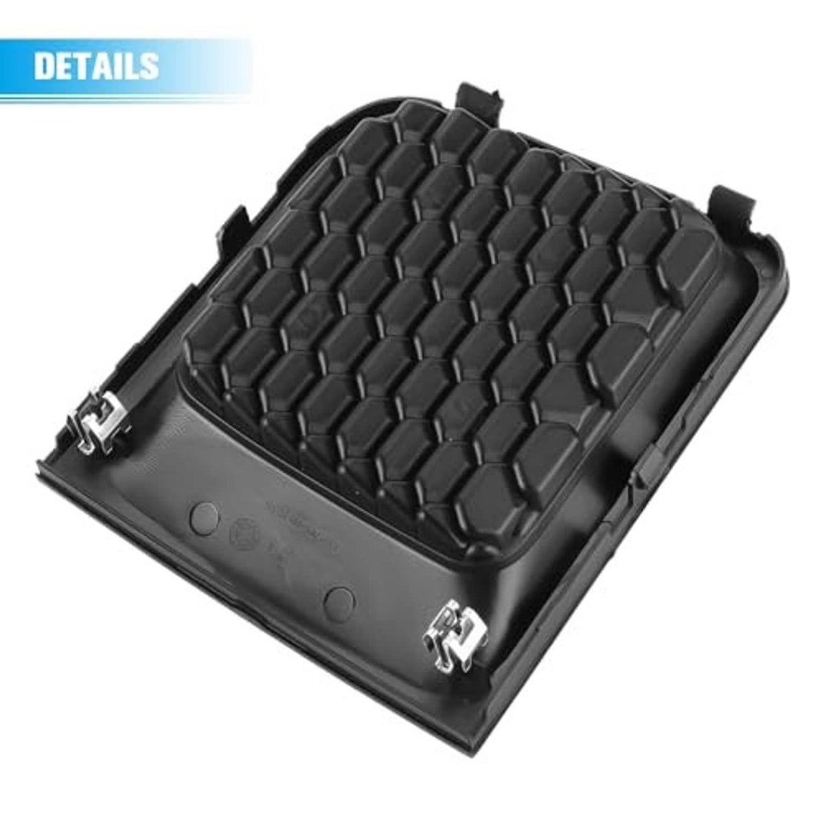 Single black grille bezel insert with hexagon honeycomb mesh and mounting clips