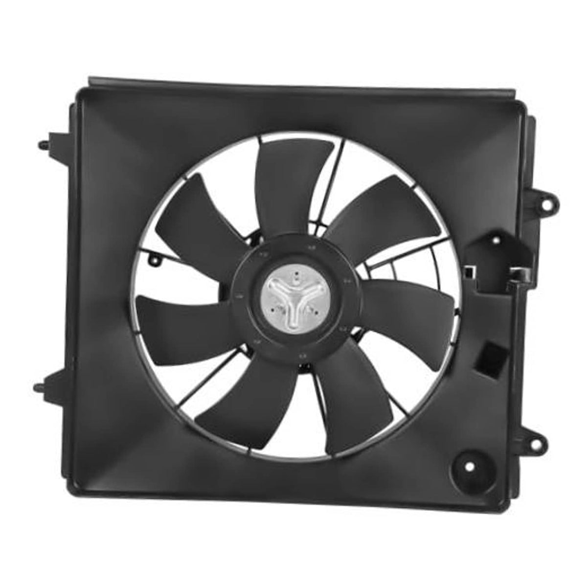 Engine radiator cooling fan assembly with black shroud and 8-blade fan