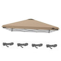 Khaki replacement canopy top with crossbar frame and included tie ropes, 10x10 ft