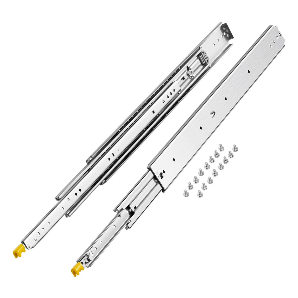 Pair of 32-inch drawer slide rails with ball bearings and included mounting screws
