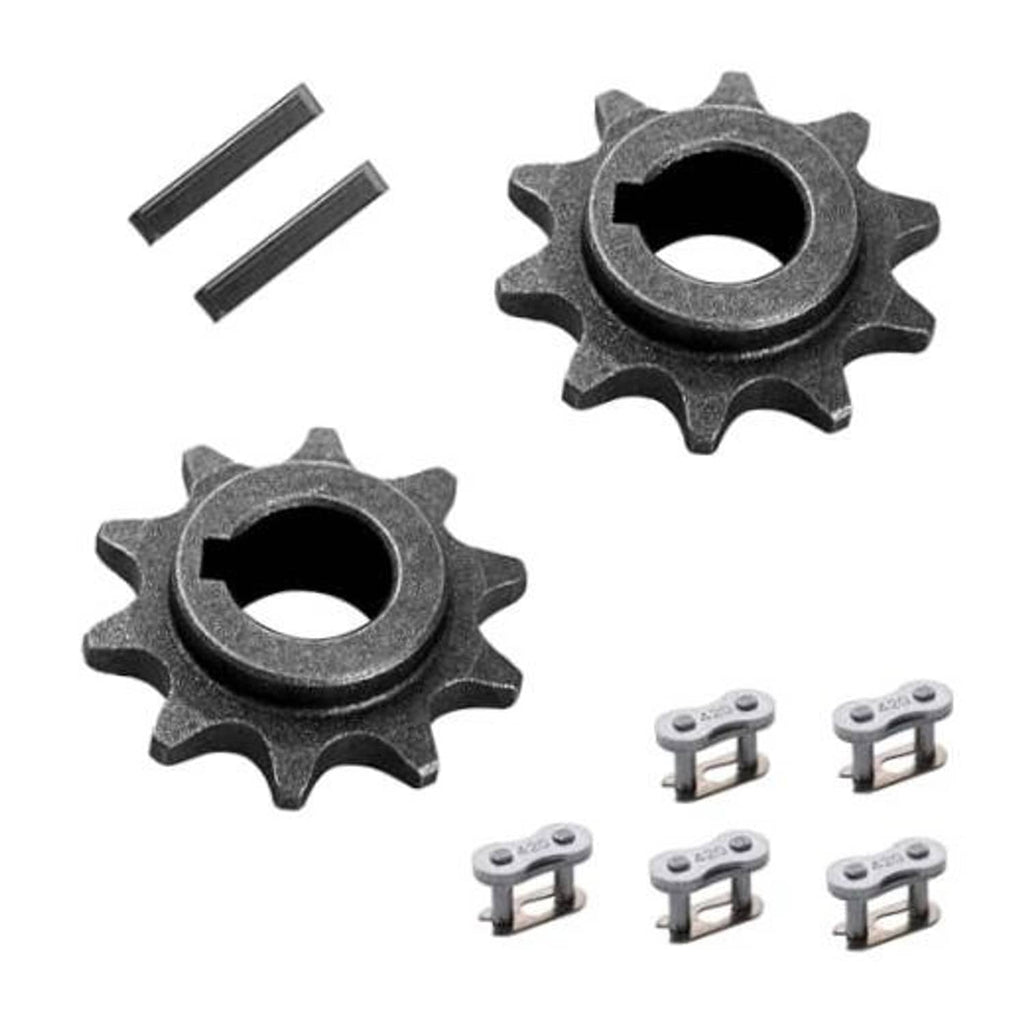 10-tooth chain front sprocket gear, dark gray steel, center bore for 5/8-in chain