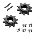 10-tooth chain front sprocket gear, dark gray steel, center bore for 5/8-in chain