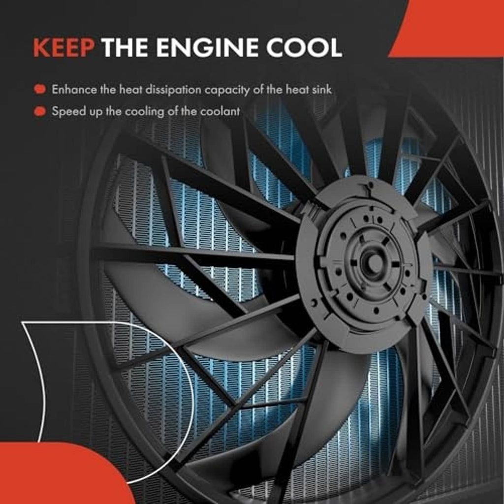 Radiator cooling fan and heat sink design with blue airflow cooling lines