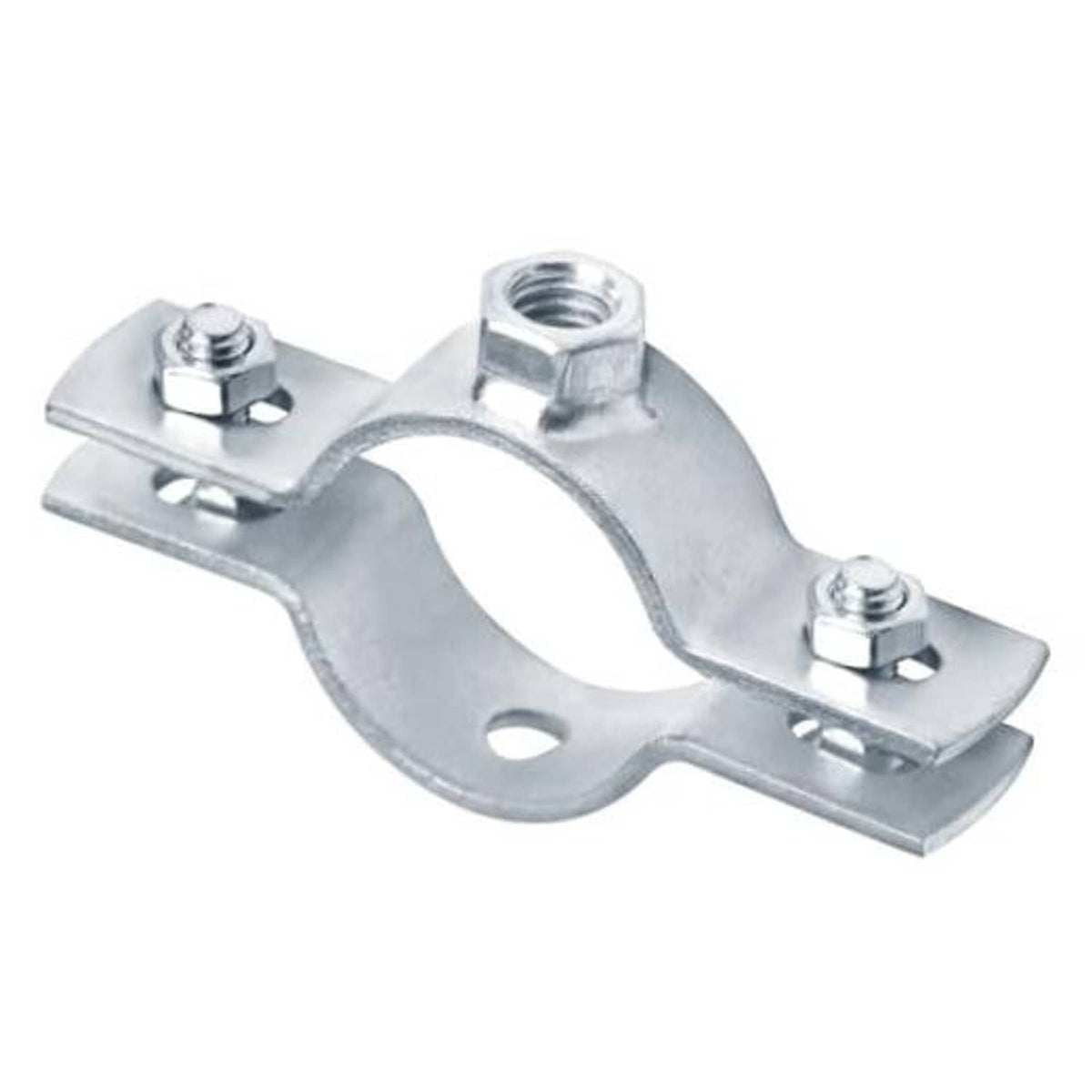 Galvanized steel split ring pipe hanger with threaded bolt set, for 1 in NPS pipe