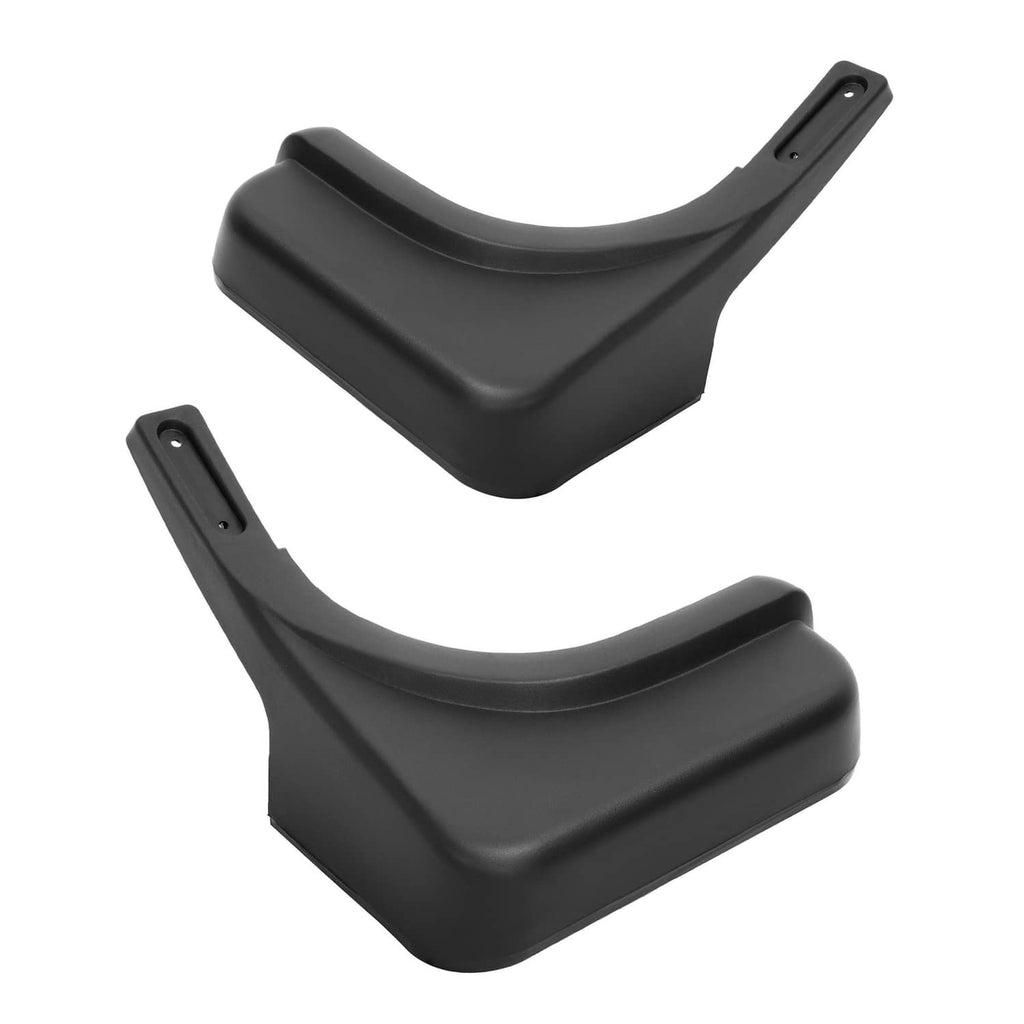 Black plastic golf cart fender cap pair, curved shape with two vertical mounting brackets