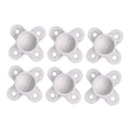 Set of 6 white PVC pipe flange cap fittings with round opening and four mounting holes