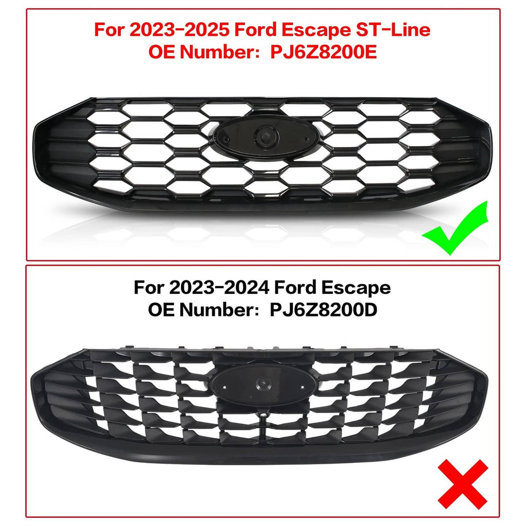 Black grille insert with hex pattern and central sensor/emblem opening