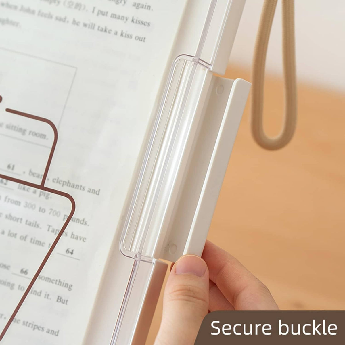 White clipboard with secure buckle and lanyard strap for fastening