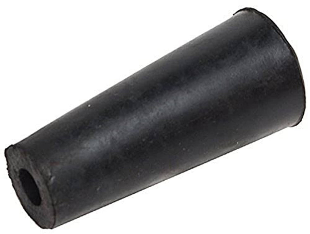 Black rubber entry door bumper, cylindrical with open end