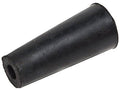 Black rubber entry door bumper, cylindrical with open end