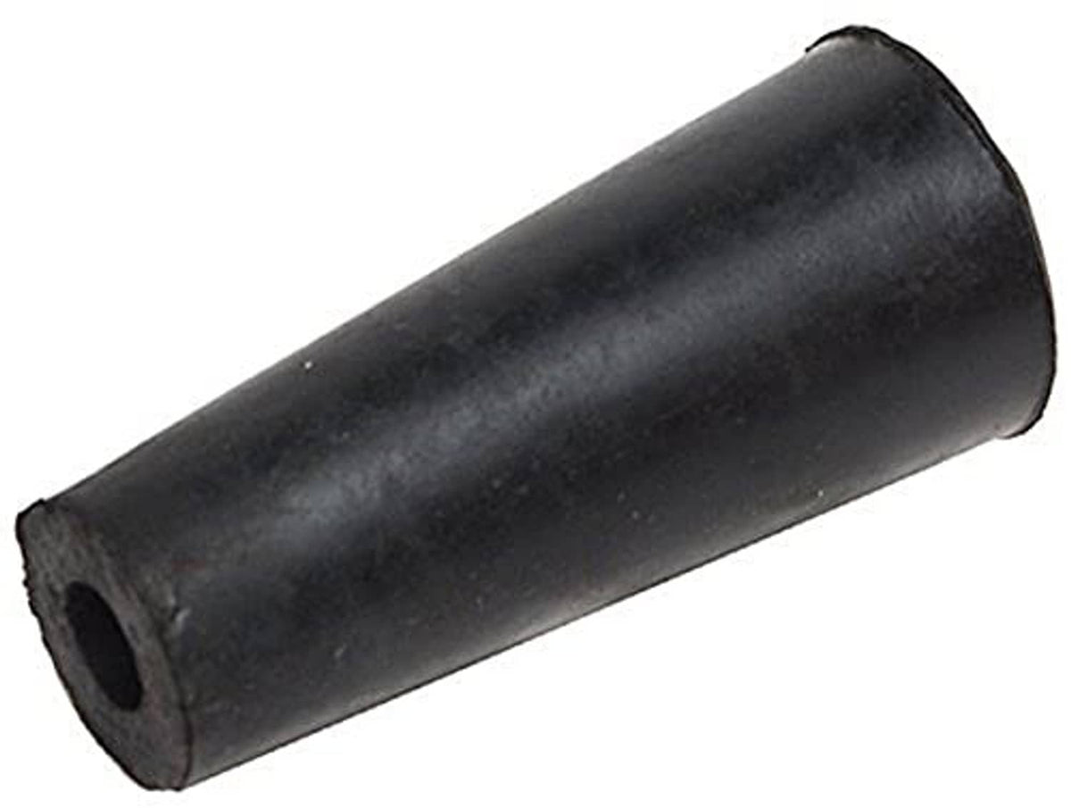 Black rubber entry door bumper, cylindrical with open end