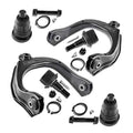Front upper control arm kit with bushings and ball joints, black metal pieces set