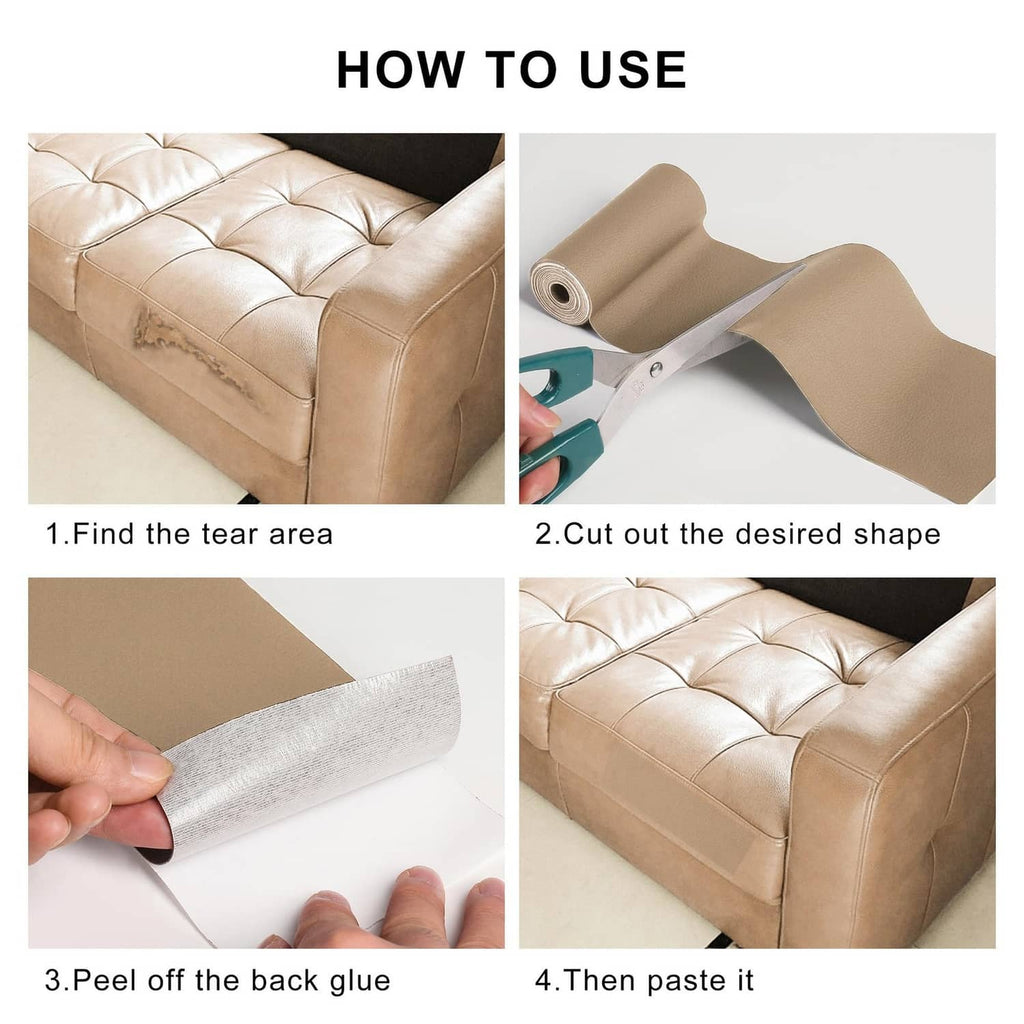 YAFLC leather repair patch sheet roll with cut-out shape for furniture repair