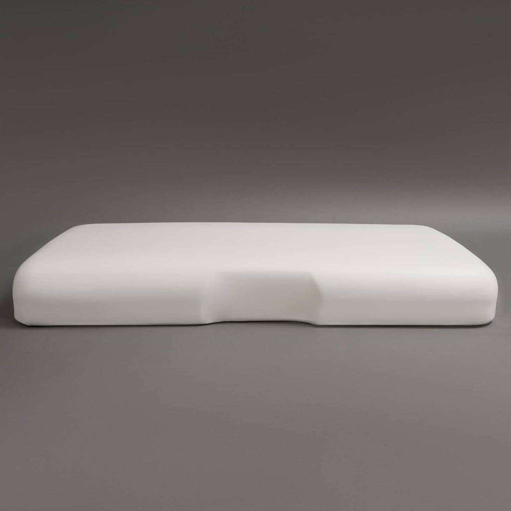 White golf cart seat bottom cushion, smooth top with center seam