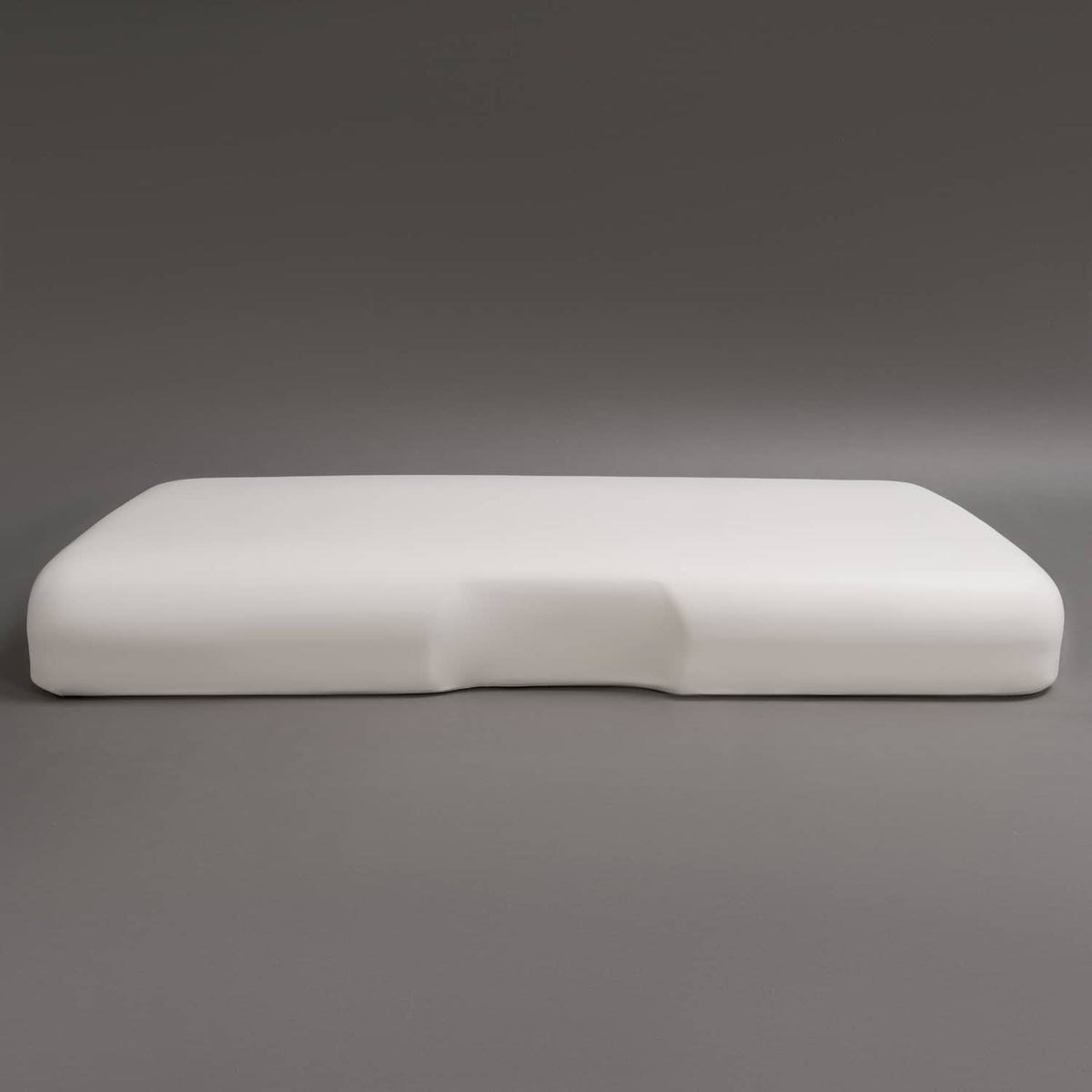 White golf cart seat bottom cushion, smooth top with center seam