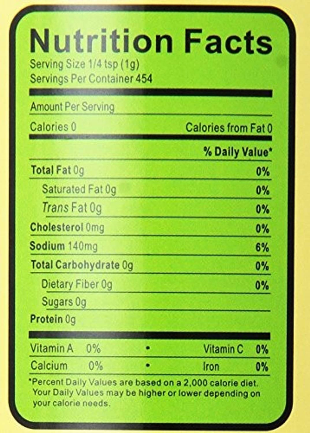 Granulated mushroom bouillon Nutrition Facts label close-up