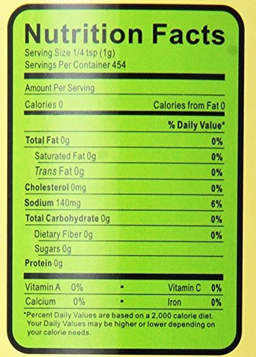 Granulated mushroom bouillon Nutrition Facts label close-up