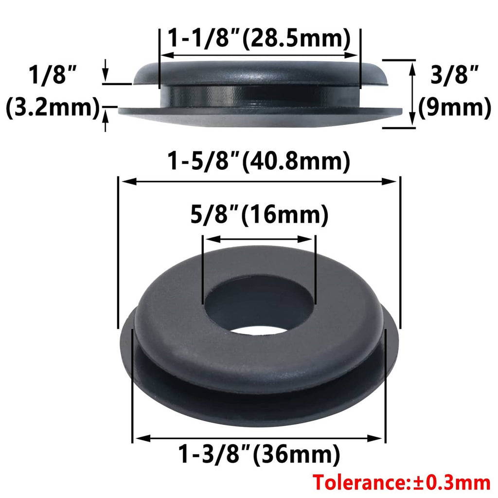 Black rubber glad hand seal gasket size: 1-3/8in OD, 1-1/8in ID, 3/8in thick
