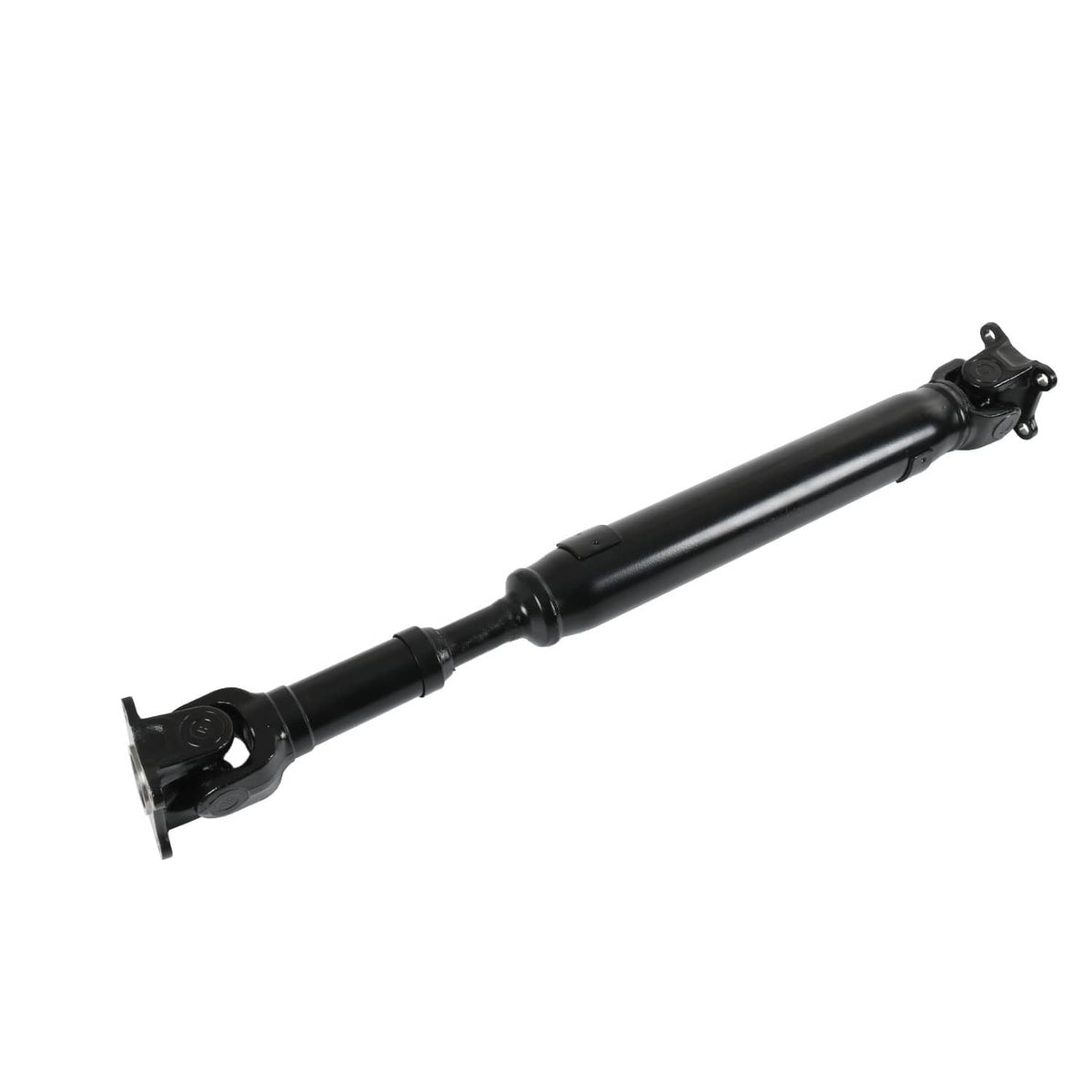 Front prop shaft assembly at an angle, dark shaft with connector ends