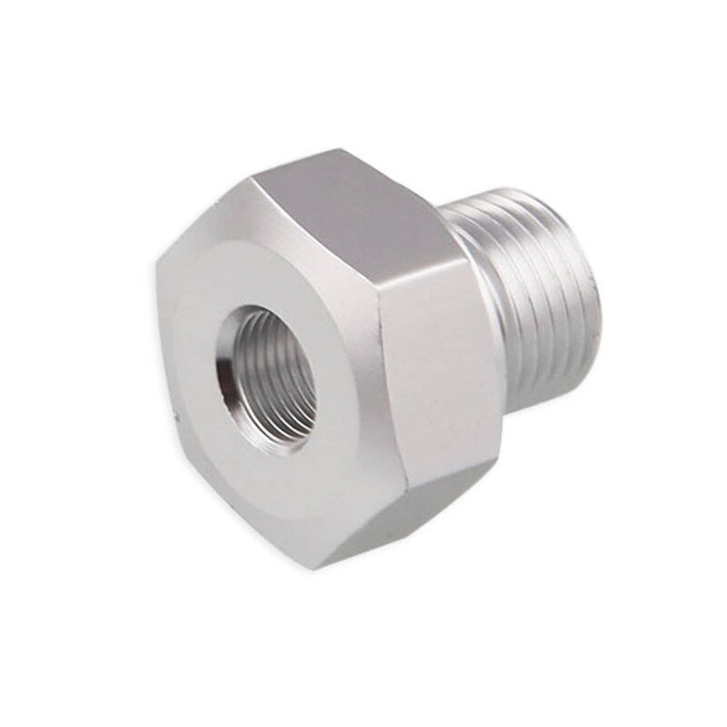 Oil pressure sensor adapter hex fitting with M16x1.5 male thread, brushed metal finish