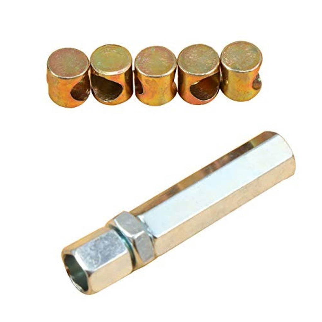 Brass ferrules and a silver steel connector sleeve for throttle cable assembly