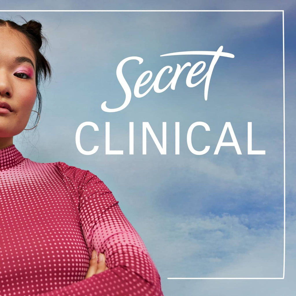 Secret Clinical antiperspirant promotional panel with Secret logo