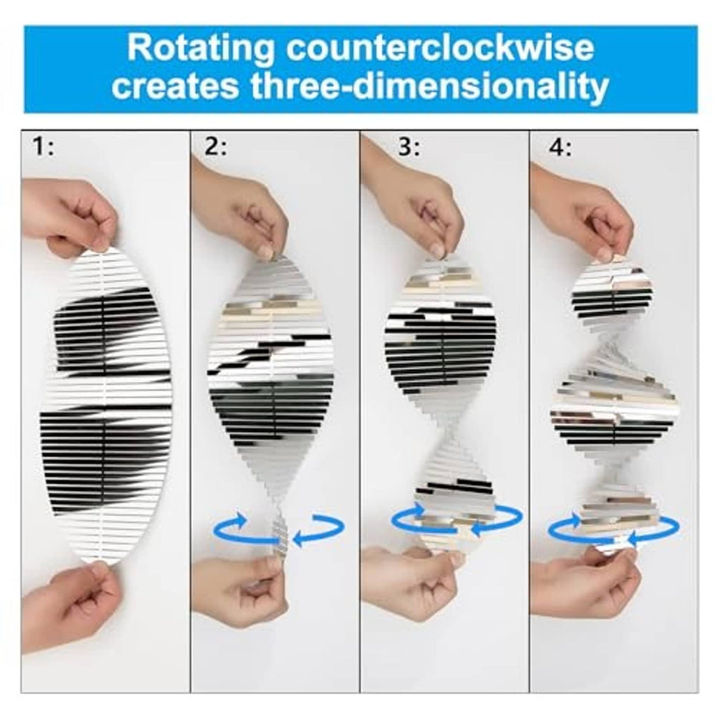 Hand twisting rotating stainless steel wind spinner discs to show 3D spinning effect