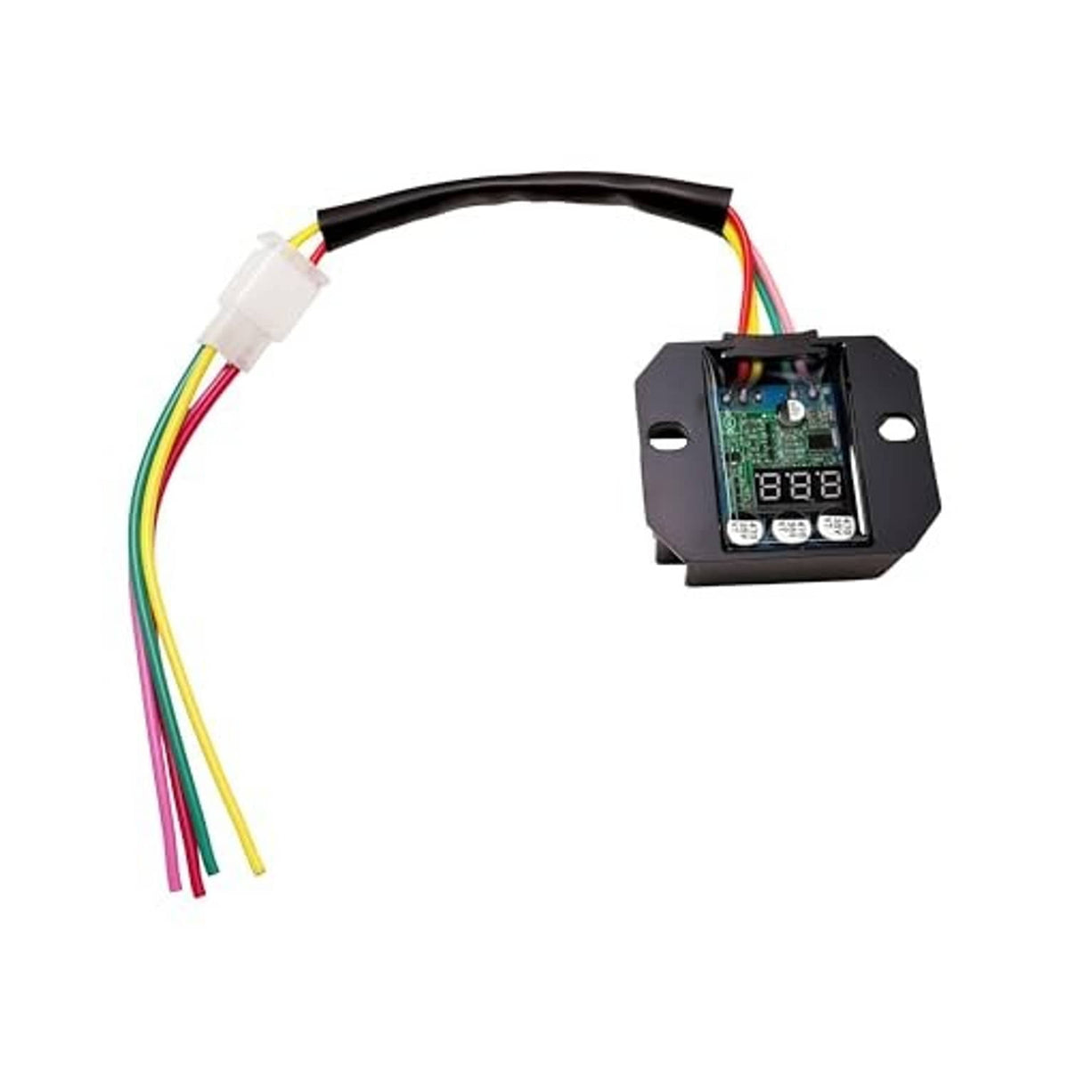 Voltage regulator rectifier module with LED digital display and multicolor 4-wire leads