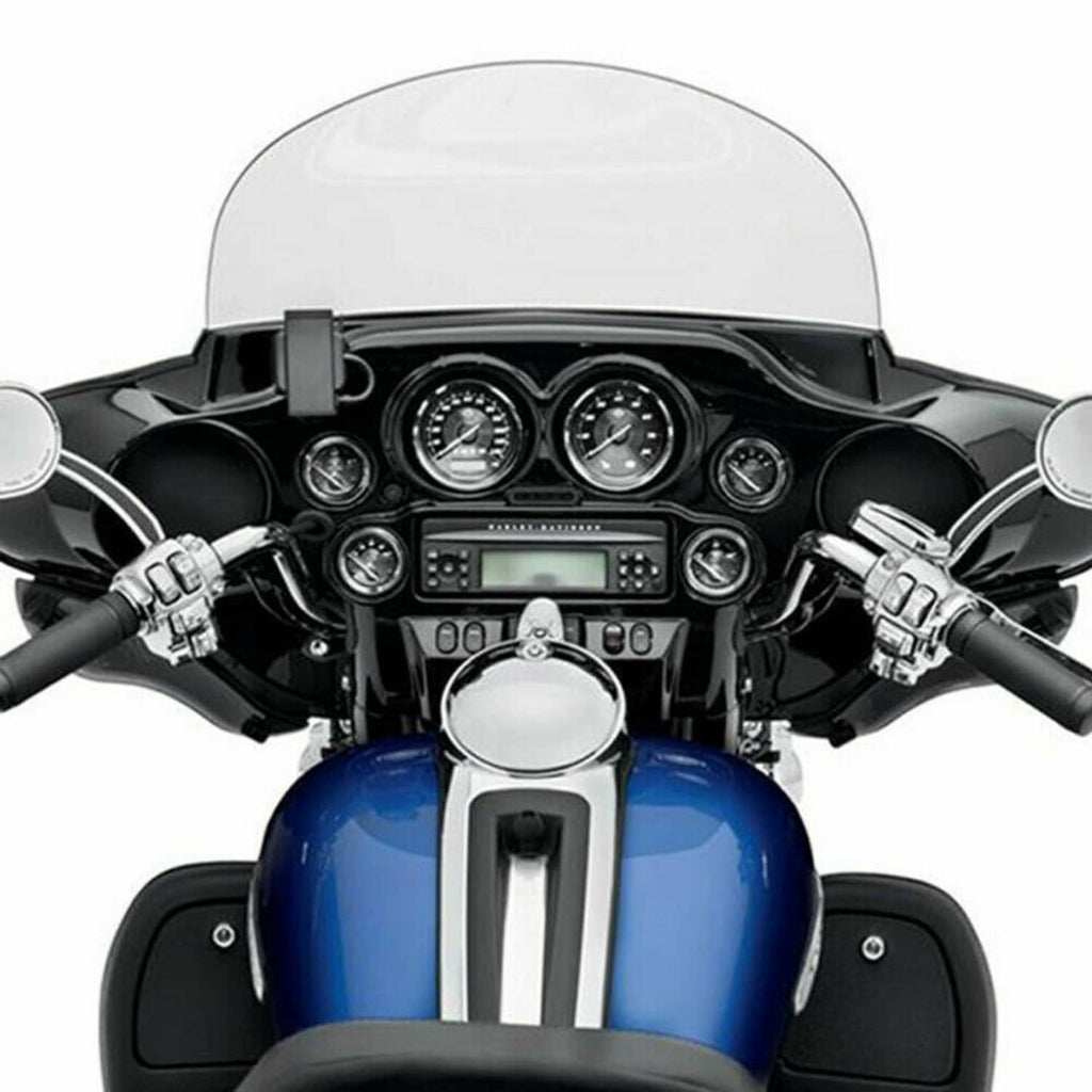 Black inner fairing switch cap kit with openings for switches on the bike dash