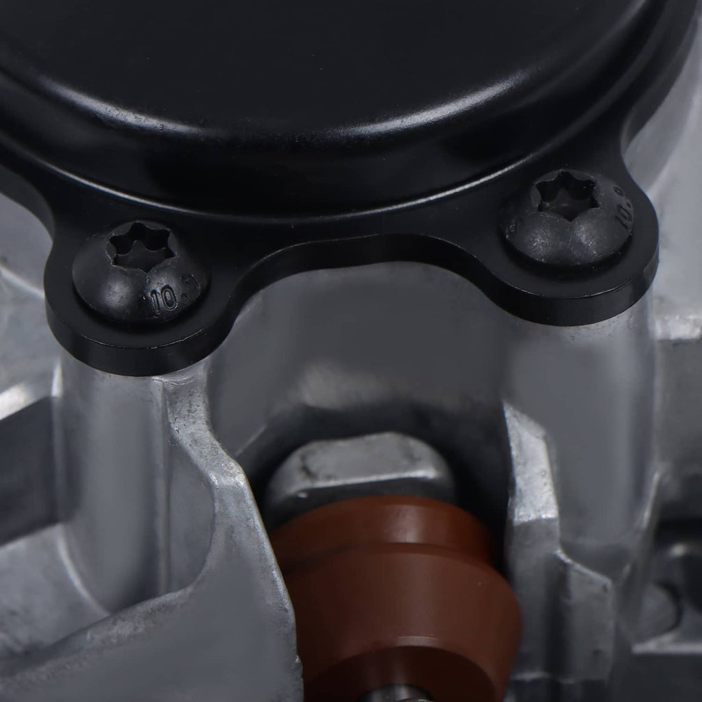 Drive pulley clutch primary assembly with black ring guards and bronze roller