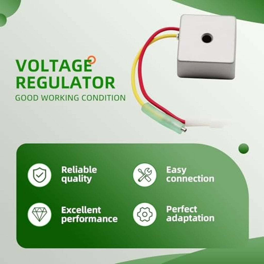 Square voltage regulator connector box with red/yellow/green leads and inline plug
