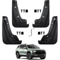 Black front and rear splash guard mud flaps set with mounting holes