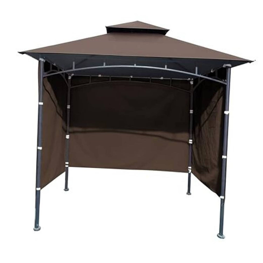 Brown grill gazebo replacement sidewalls with canopy top and metal support frame