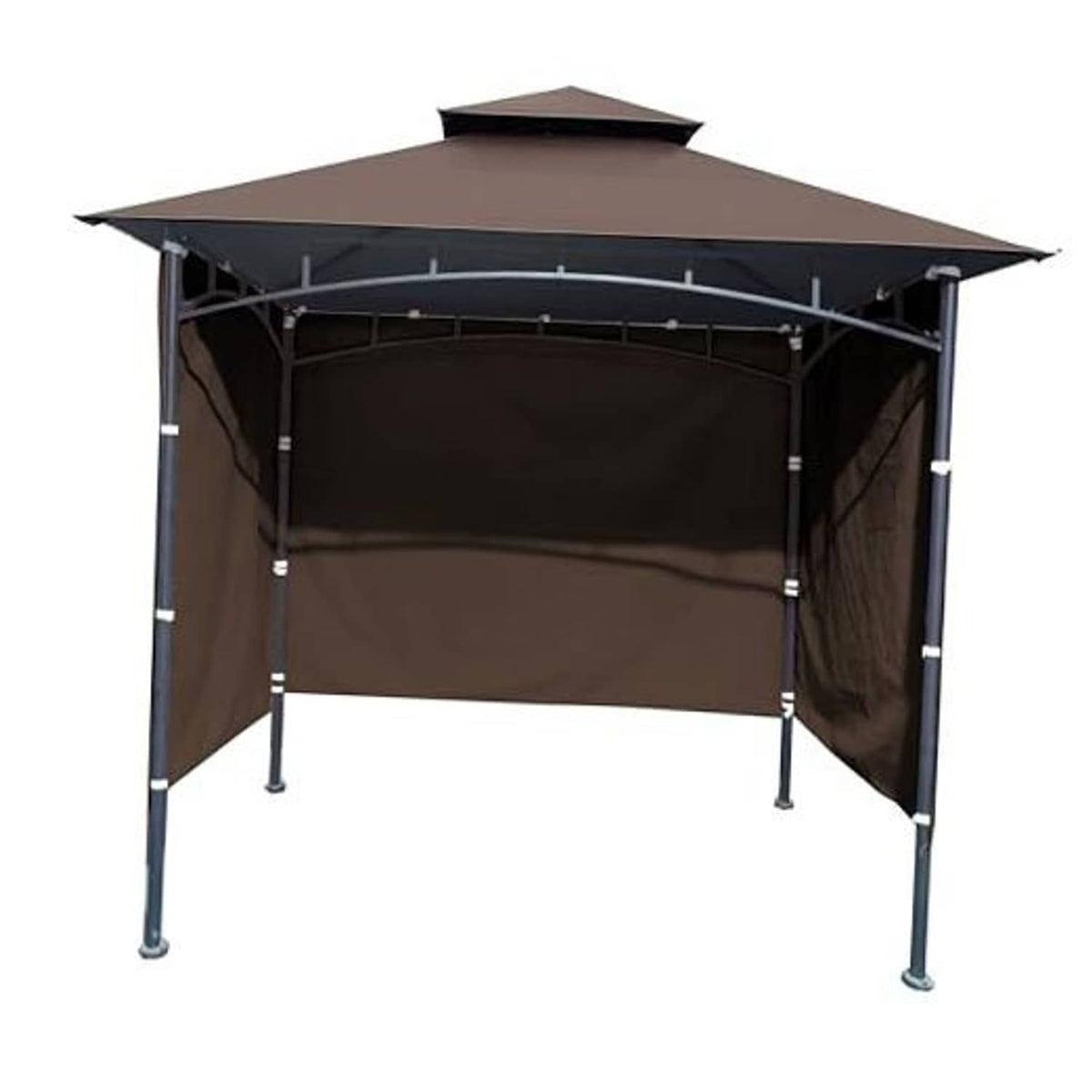 Brown grill gazebo replacement sidewalls with canopy top and metal support frame