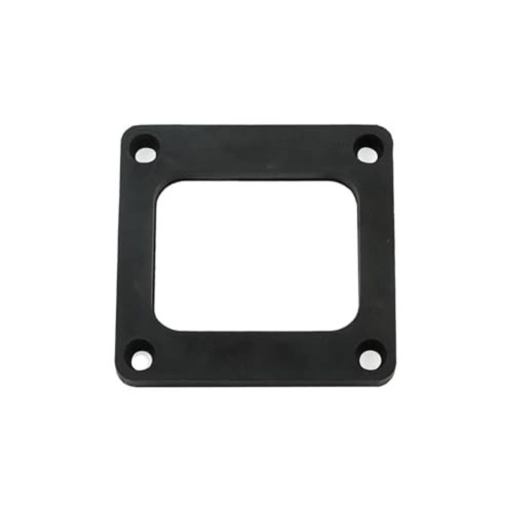 Square black mounting plate with four bolt holes for shifter tower kit